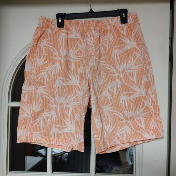New Lands End Tropical Orange Colored Pull On Shorts Size Women's 12 - Picture 1 of 2